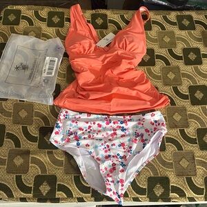 Beachsissi Floral High Waisted Two Piece Swimsuit (Size S)